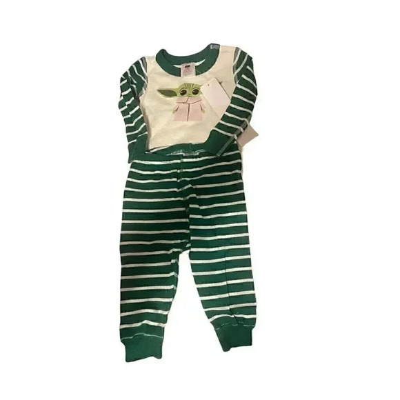 Hanna Andersson boys 12-18 months green Star Wars yoda pajamas 75 organic cotton - Picture 1 of 4